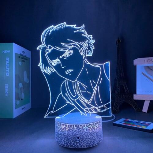 3D Lamp Anime Figure Attack on Titan Levi Ackerman Acrylic 3d Lamp for Home Room Decor Light Child Gift Levi Ackerman