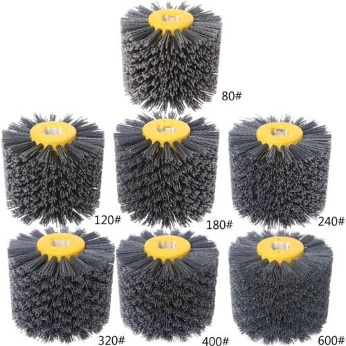 Deburring Abrasive Wire Drawing Round Brush Head Polishing Grinding Tool Buffer Wheel For Furniture Wood Sculpture Rotary Drill
