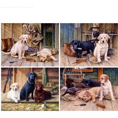 DIY Animal Diamond Painting Dog Handmade Gift 5D Diamond Embroidery Mosaic Full Drill Round Square Home Decorations