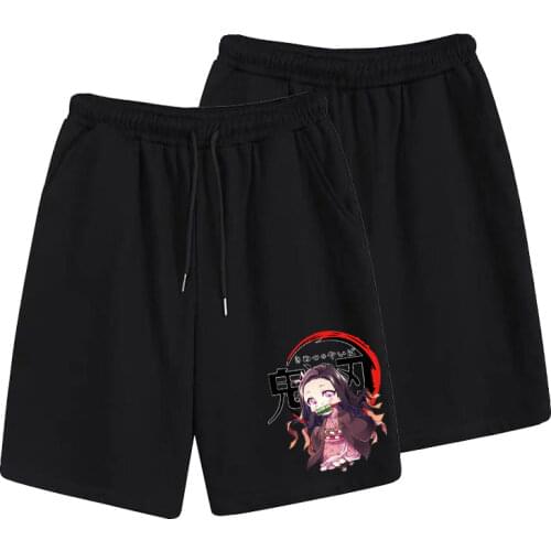 Anime Demon Slayer Kimetsu no Yaiba Short Pants Black Summer Sweatpants Sportswear Breeches Shorts Men Women Beach Shorts