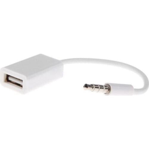 3.5mm Male AUX Audio Plug Jack To USB 2.0 Female Converter Cable Cord Car MP3 FOR Smartphone Cellphone Phones