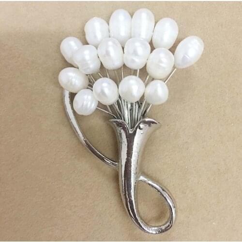 100% nature freshwater pearl brooch -very fashion high quality A pearl, silver flower shape ,many pearls