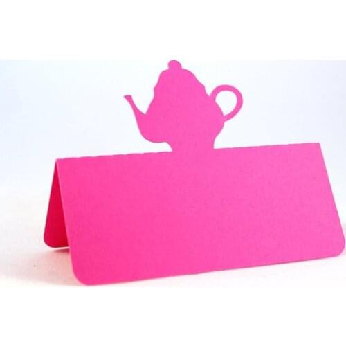 Teapot shape tent place cards rustic Wedding bridal baby shower Party seating table number name Tented Escort Card