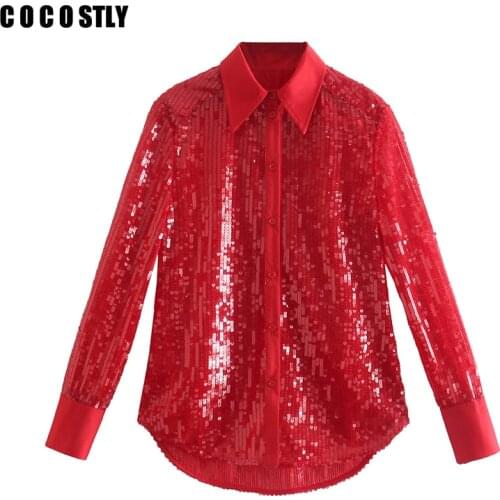 Женские красные рубашки COCOSTLY China At AliExpress