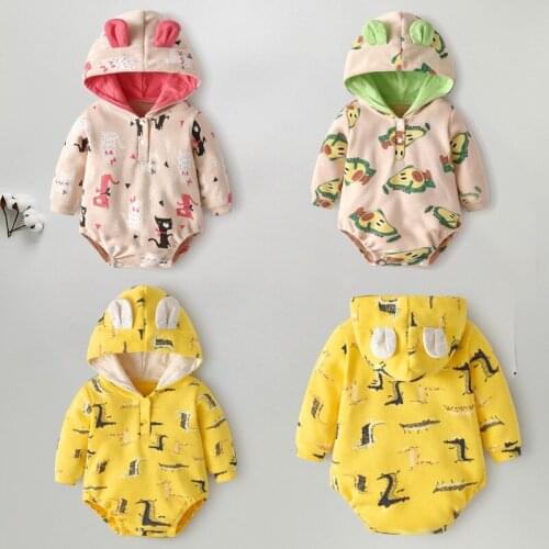 Baby Boy Girl long Sleeve Solid Cotton Romper Jumpsuit unisex Newborn body clothes Spring Autumn costume infant Hooded Clothing