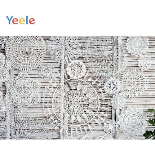 Yeele Gray Wooden Board Lace Flowers Pattern Portrait Photography Backgrounds Customized Photographic Backdrops for Photo Studio