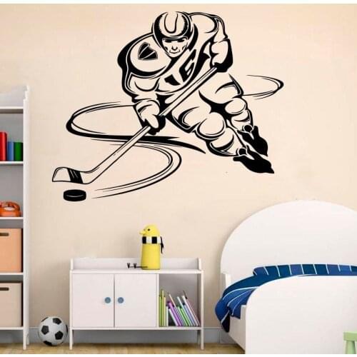 Hockey Wall Art Decor Hockey Wall Decal Ice Hockey Athletes Wall sticker Vinyl Waterproof Home Bedroom Decoration Poster X537