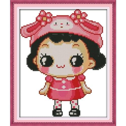 Everlasting Love The Lovely Little Girl Chinese Cross Stitch Kits Ecological Cotton Printed 14CT DIY Gift Christmas Decoration