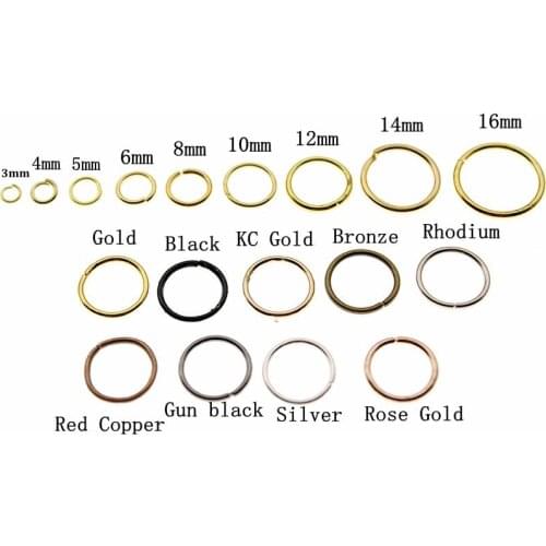 3 4 5 6 8 10 12 14 16 mm Silver Gold Jump Rings Single Loops Open Jump Rings & Split Rings Connectors for DIY Jewelry Finding