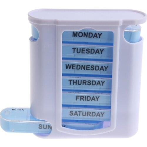 Medicine Health Storage Pill Box Organizer Dispenser 7 Days 28 Grids Portable Pill Medicine Box Travel Weekly