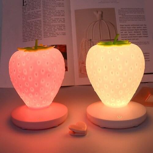 Creative Strawberry-shaped Kids Gift Living Room Table Lamp Baby Children Bedroom Night Light