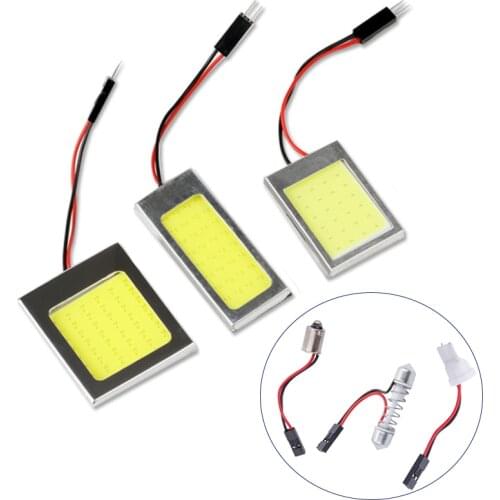 10PCS/Lot Car COB Festoon Light With T10 C5W W5W BA9S Adapters 16 24 36 SMD 12v Interior Reading Light Reading Light Dome Lamp