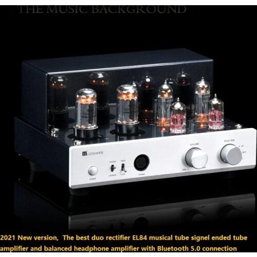 MUZISHARE 2021 New X3T EL84 Tube Amp HIFI EXQUIS Bluetooth Class A singal-ended 12ax7 Lamp Amplifier XLR Headphone