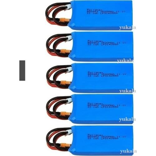 1-5pcs 3S 11.1v 1500mAh Lipo Battery for XK X450 FPV RC Drone Spare Parts 11.1v 1000mah Rechargeable Lipo Battery XT30