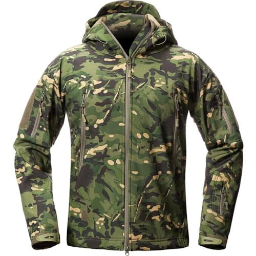 Army Camo Skin Soft Shell Military Tactical Jacket Men Waterproof Army Fleece Clothing Multicam Camouflage Windbreakers 5XL