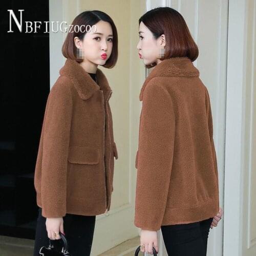 Autumn Winter New Imitation Lambswool Women Coat Short Style Thick Plus Size Female Jacket