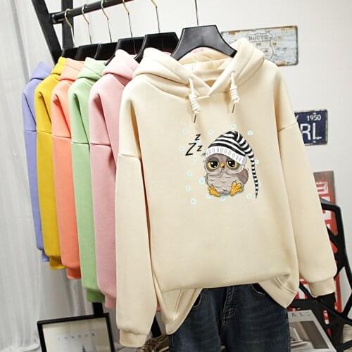 Pullover Feminino Cute Thick Cotton Coat Hoodies Women K Pop Womens Sweatshirt with A Hood Warm Tracksuit Kawaii Animal Print