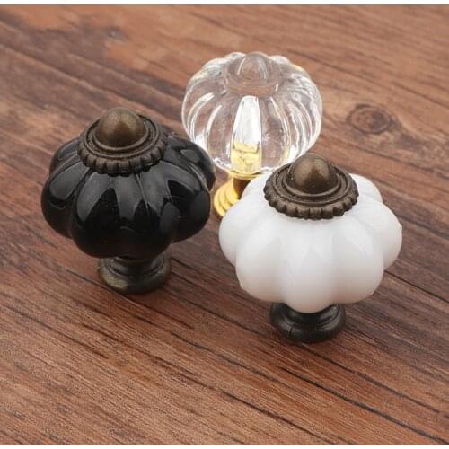 1PC 30*36mm Rural Acrylic Knobs and Lantern Handles Door Alloy Handle Cupboard Drawer Kitchen Pull Handle Knob Furniture