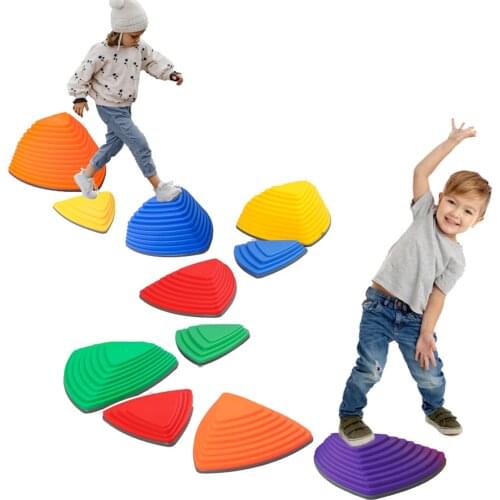 Stepping Stones for Kid Physical Fitness with Non-Slip Bottom Play Outdoor Indoor, 8 PCS Balance Blocks for Kid Coordination