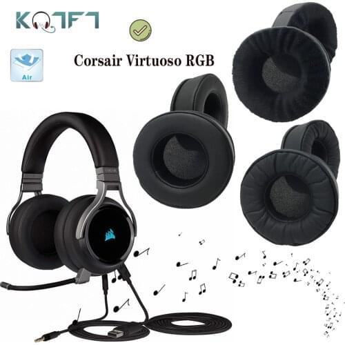 KQTFT Protein skin Velvet Replacement EarPads for Corsair Virtuoso RGB Headphones Ear Pads Parts Earmuff Cover Cushion Cups