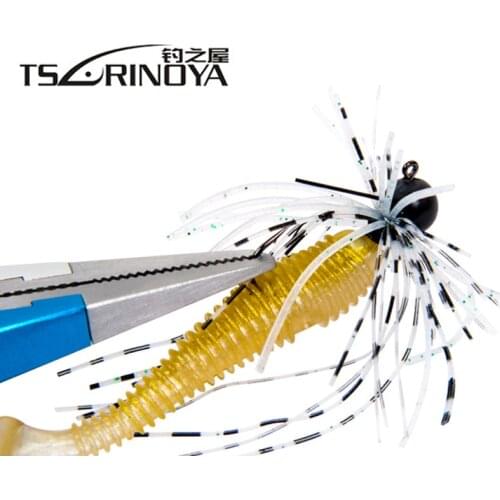 Tsurinoya 3Pcs 2.5g Tungsten Head Rubber Jig Hook Soft Silicone Skirt Fishing Lure Hooks Isca Artificial Para Pesca Leurre Peche