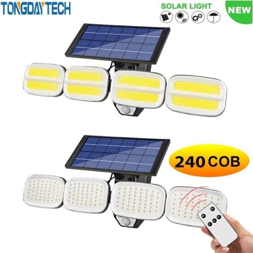 Solar Lamp 240 COB Solar LED Light Outdoor Motion Sensor Wall Light Waterproof Garden Lamp Emergency Pathway Yard Street Lamp