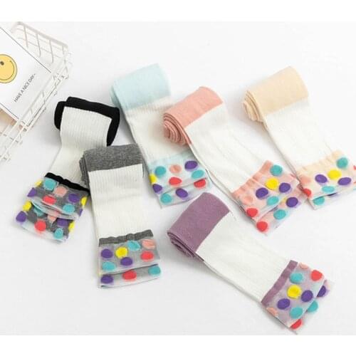 Spring Autumn Girls Leggings Ice Silk Polka Dot Leggings for Children Girls Pants Cute Casual Fashion Baby Girls Trousers