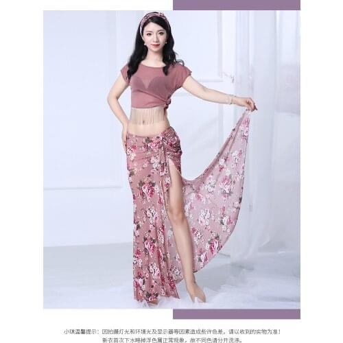 Women belly dance dress group training uniforms sexy dress costumes female tassel dance Oriental dance printing two piece skirt