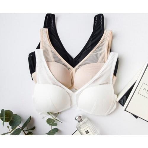 Womens 100% Real Silk Lining with outside lace fabric everyday Comfortable Wireless Bra