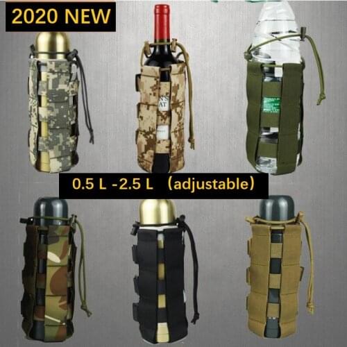 0.5L-2.5L Outdoor Tactical Molle Water Bottle Pouch Nylon Military Canteen Cover Holster Outdoor Travel Kettle Bag Accessories