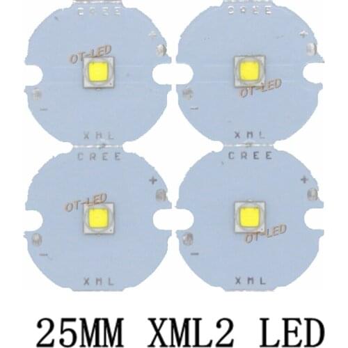1PCS 25MM CREE XML2 XM-L2 LED T6 U2 10W WHITE Neutral White Warm White High Power LED Emitter with 25mm PCB for DIY