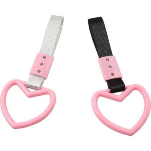 1Pc Hand-pull Ring Pink Subway Train Bus Handle Hand Strap Charm Drift Car Warning Interior Exterior Decoration for Girls