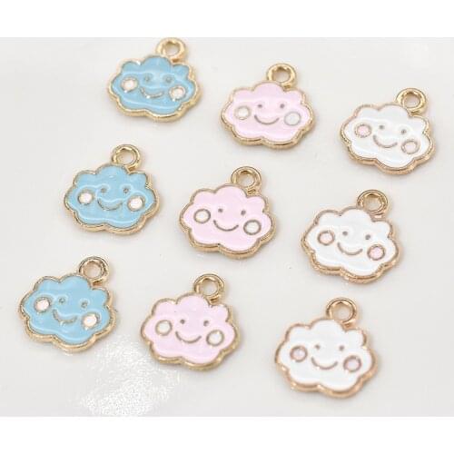 10Pcs Enamel Charms Alloy Cloud Earrings Jewelry Accessories DIY Hair Bracelet Earrings Necklace Jewelry Accessories