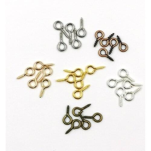 100-200Pcs/Lot Mini Screw Eye Pins Pearl Beads Screw Threaded Hooks Eyelets Clasps For Jewelry Making Supplies DIY Accessories