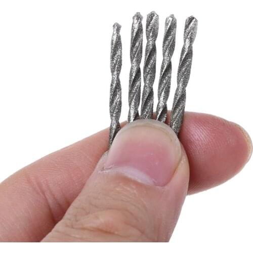 2021 New 20Pcs 1mm 1.5mm 2mm 2.5mm Diamond Coated Twist Drill Bits Set For Glass Soft Metal Tile Stone