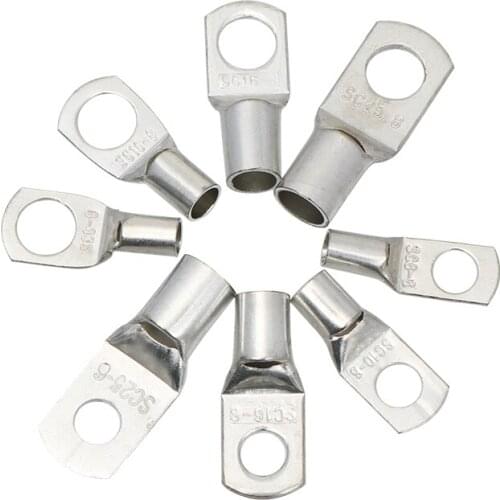 240pcs Lug Assortment Copper Tube Wire Ring Crimp Terminals Lug Battery Welding Bare Electrical Wire Connectors Kit