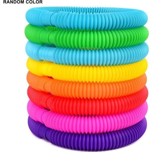 4pcs Creative Magical Toy Colorful Circle Funny Toys Gift Folding Plastic Pop Tube Coil ChildrenS Early Development Educational