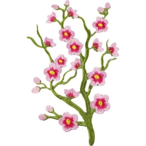 50pcs/lot Plum Blossom Embroidery Patches Letters Clothing Decoration Accessories Diy Iron Heat Transfer Applique Clothes