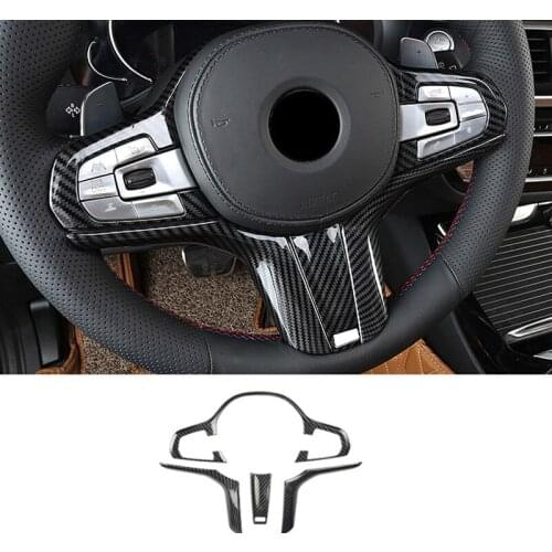 ABS Carbon Fiber For BMW 5 series G30 X5 G05 X4 G02 X3 G01 Steering Wheel Upgrade Frame Cover Button M Sport Sticker