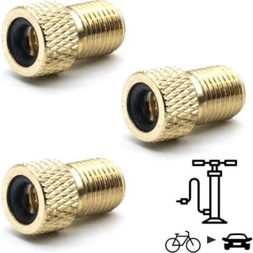 3Pcs Valve Adapter Pump Convert Presta To Schrader Copper Valve Adaptor Wheels Gas Nozzle Tube Tool Bike Bicycle Accessories
