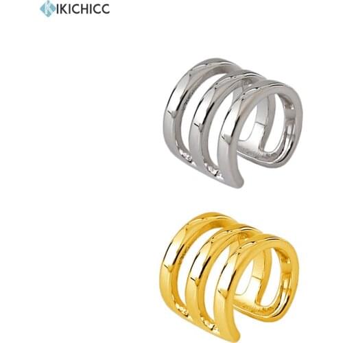 ANDYWEN 925 Sterling Silver Irregular Geometric Three Circle Women Earcuff No Piercing Clips Luxury Small Tiny Thick Jewelry