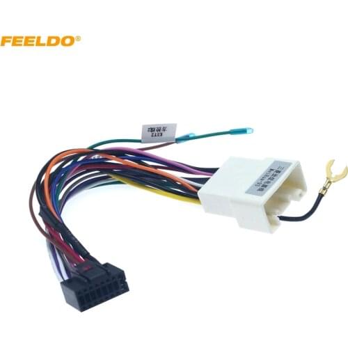 FEELDO Car Sterei Radio 16PIN Adaptor Wiring Harness For Mitsubishi Lancer-ex ASX Power Calbe Wire Head Unit Harness #HQ6272