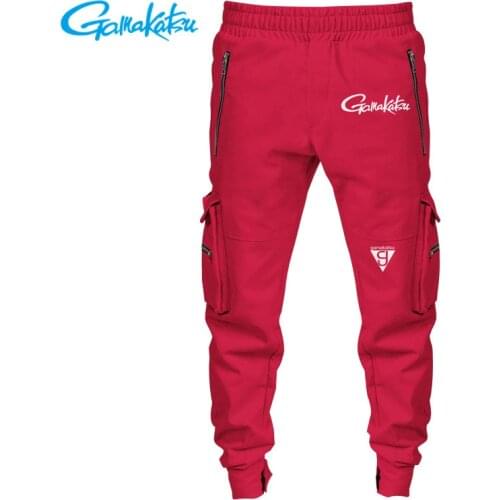 Gamakatsu Outdoor Tactical Pants Mens Loose Waterproof Fishing Pants Mountaineering Running Multi-pocket Sports Mens Pants