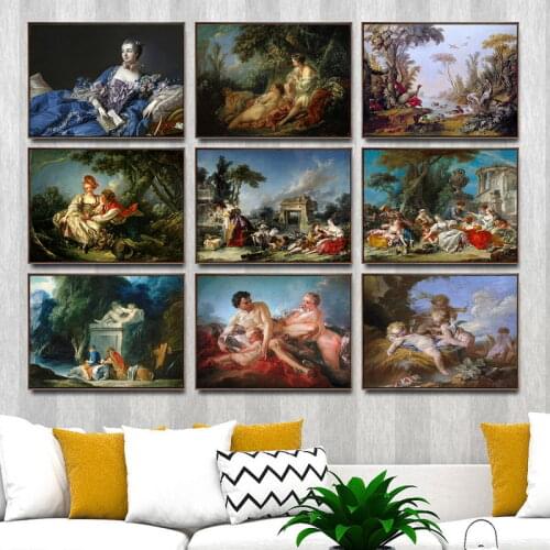 Home Decoration Art Wall Pictures Fro Living room Poster Print Canvas Paintings French Francois Boucher Figure Paingting 2