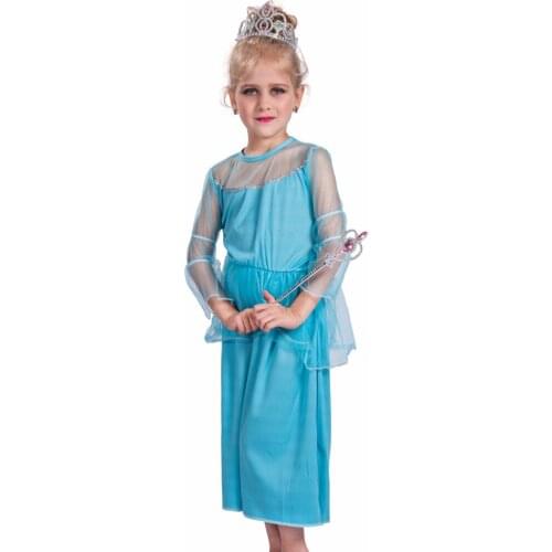 Blue Princess Dress Costume Girl Love Live Cosplay Girls Long Dress 2017 Birthday Party Cosplay Halloween Costumes For Kids