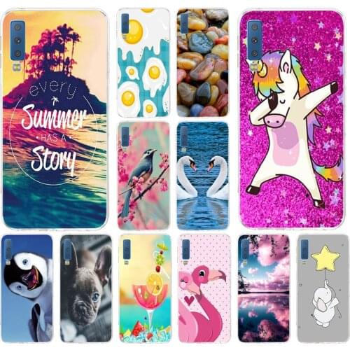 A For Samsung Galaxy A7 2018 case Phone Silicone Cover For Samsung A7 2018 A750 A750F 6.0 Inch soft coqa Print Painted Shells