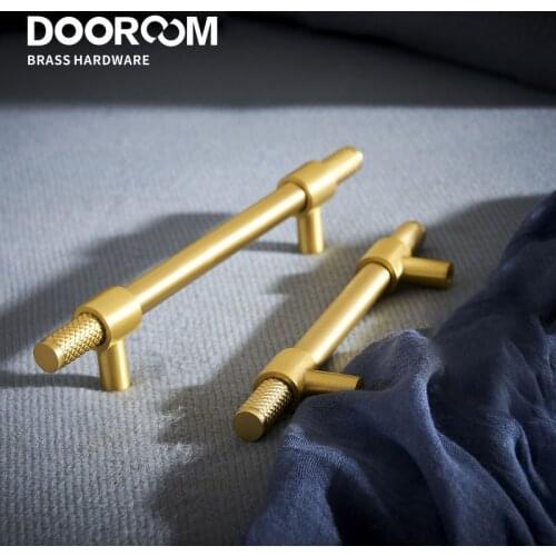 DOOROOM brass cabinet Knurled handle T pull
