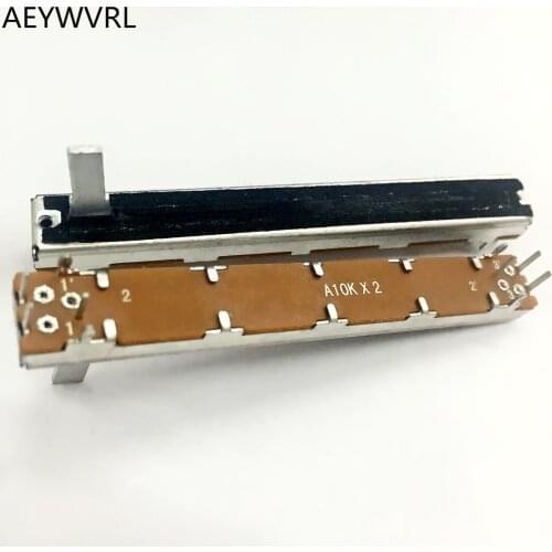75mm 7.5cm double straight slide potentiometer B10K B50K B100K A20K dual channel fader handle 15mm long