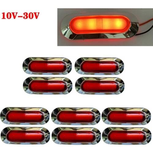 Fuleem 10PCS Red 4 SMD LED Side Marker Tail Light Clearance Lamp Truck Trailer 10V-30V Waterproof