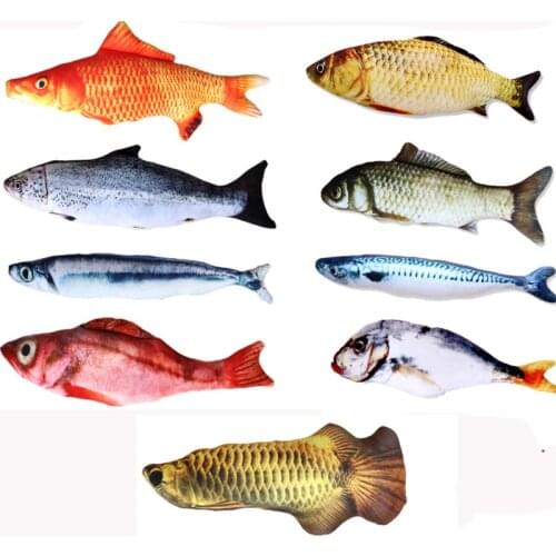 20/30/40 cm Simulation Fish Plush Animals Cat Toys Pillow Plush Toys Funny Pet Animal kitten Toys Home Decoration Pets Products